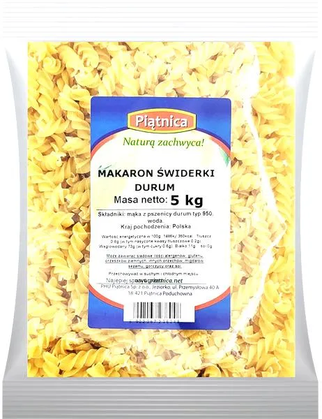 Makaron świderki odżywczy